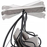 Гойдалка садова GardenLine KRE3095 сіра 210x120x170 см з навісом для літнього відпочинку, фото 6