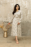Плаття-сорочка із італійського штапеля міді довжини з квітами 42-52 розміри різні кольори, фото 6