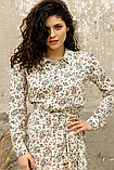 Плаття-сорочка із італійського штапеля міді довжини з квітами 42-52 розміри різні кольори, фото 2