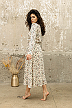 Плаття-сорочка із італійського штапеля міді довжини з квітами 42-52 розміри різні кольори, фото 5