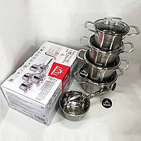 Набор посуды 10 предметов ASTRA A-2310, набор кастрюль для электроплиты, сборный LT-600 набор кастрюль
