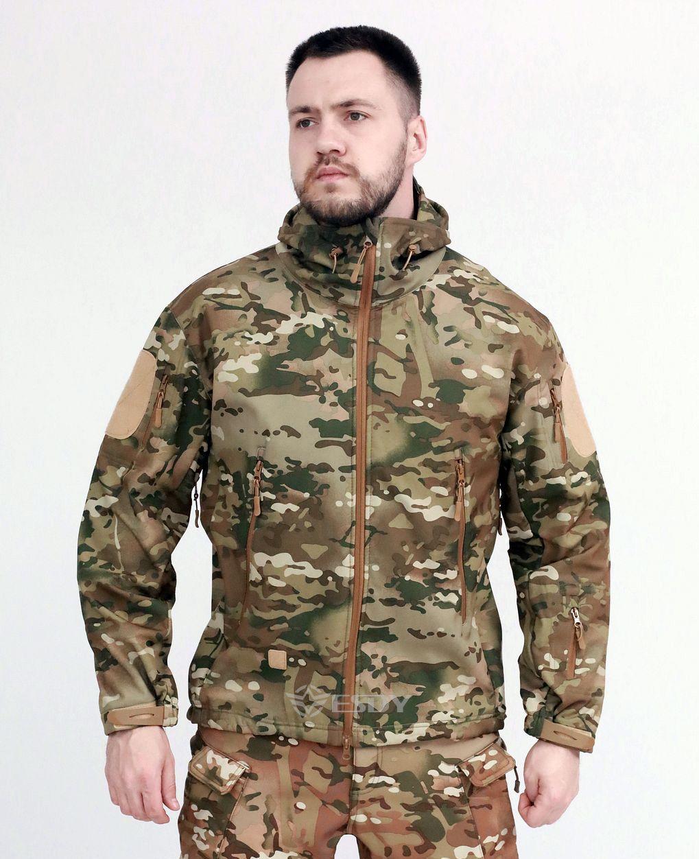 Куртка ESDY Softshell софтшел, тактична 01. CP мультикам