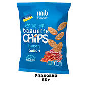 Baget CHIPS бекон, сухарики натуральні пшеничні для перекусу, легка закуска для відпочинку з друзями