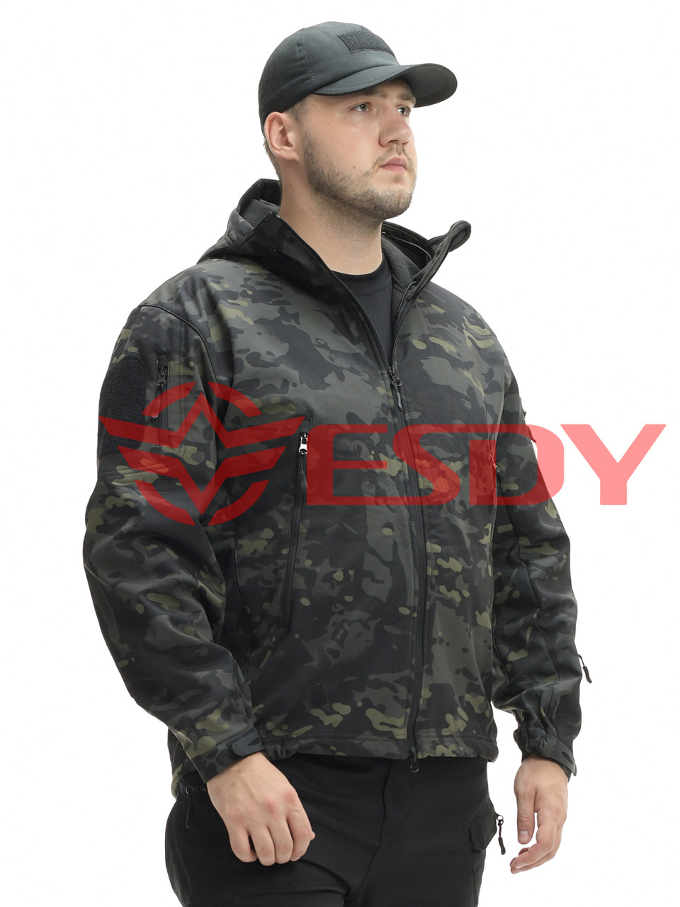 Куртка тактична Softshell Shark Skin 01. ESDY. Чорний мультикам