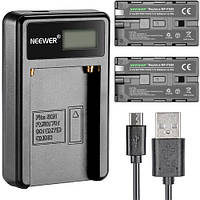 Акумулятори Neewer 2 x NP-F550 із зарядним пристроєм Micro-USB Забезпечте безперервну роботу камери,