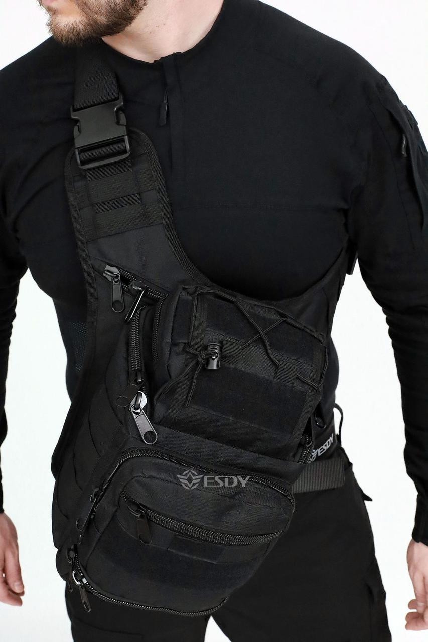 Сумка тактична з кобурою. 15 л. Чорна, фото 1