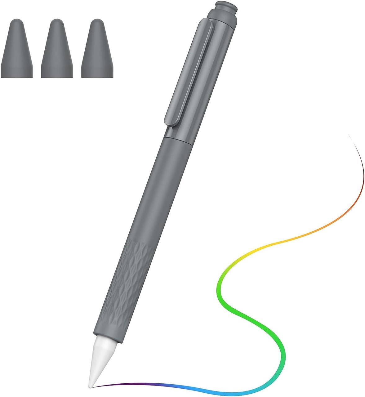 Футляр для ручки MoKo, сумісний з Apple Pencil 2+3 змінні пружинні кришки Сірий