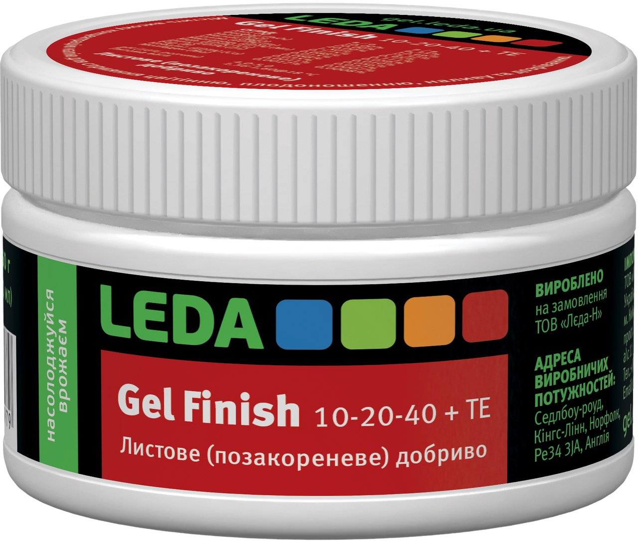 Добриво з калієм Leda Gel Finish 10-20-40 + TE 150 г (100 мл) гелеве комплексне з мікро та макроелементами, фото 1