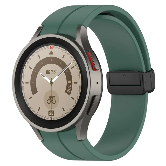 Ремінець DK Silicone Sport Magnetic "L" для Samsung Galaxy Watch4 (R860/R865) 40mm (015834) (green/black), фото 1