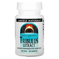 Стимулятор тестостерона Source Naturals Tribulus Extract 750 mg, 60 таблеток EXP