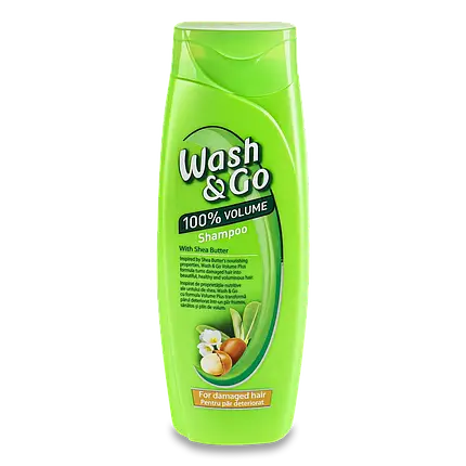 Шампунь з маслом ши для пошкодженого волосся Wash & Go, 400 ml, фото 1