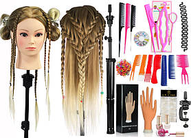 Учбовий манекен для плетіння волосся з тренувальною рукою та набором
