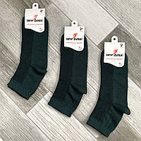 Носки подростковые средние хлопок сетка ВженеBOSSі, размер 23 (36-38), тёмно-зелёные, 012732