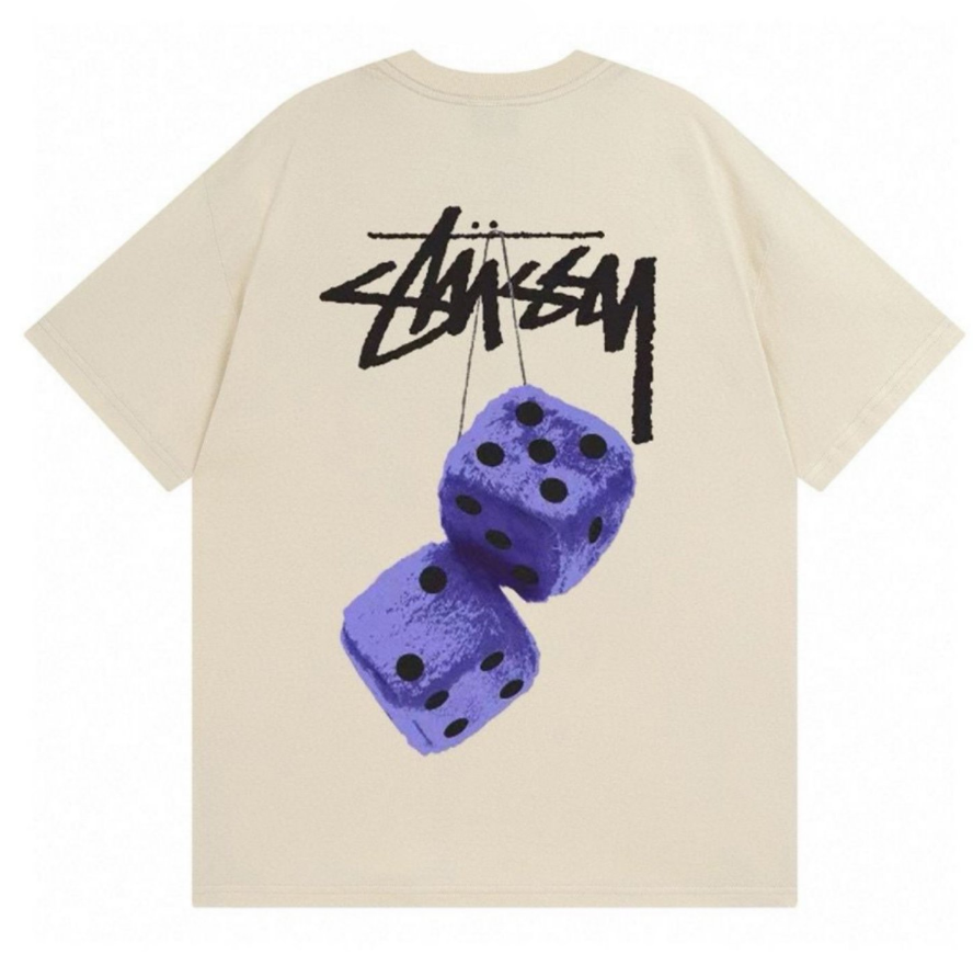 Футболка бежева LOYS Stussy DICED-OUT-WHITE XS