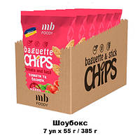 Baget CHIPS томат и базилик, натуральные сухарики пшеничные, закуска с собой в кино для компании друзей