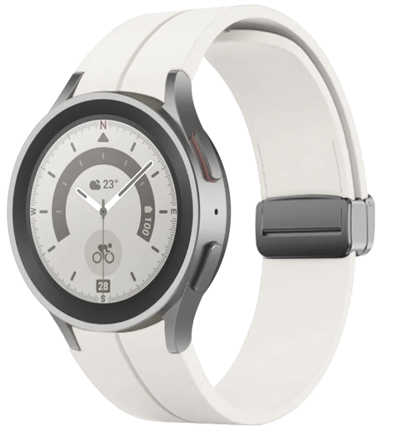 Ремінець CDK Silicone Sport Magnetic "S" для Samsung Galaxy Watch4 Classic (R880/R885) 42mm (015835) (white /