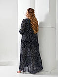 Шикарне жіноче плаття із шифону на трикотажній підкладці Розміри 50-52, 54-56, 58-60, 62-64, фото 4