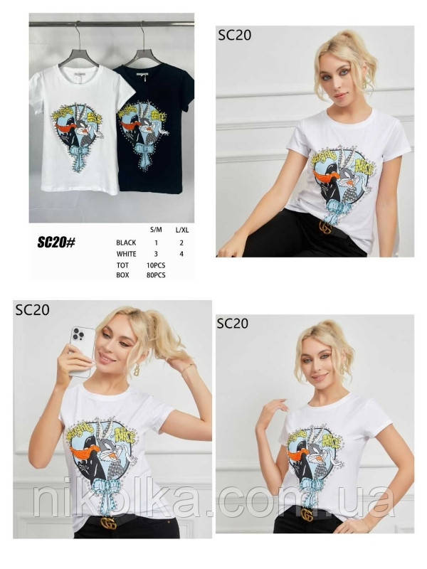 Жіночі футболки оптом, S/M-L/XL рр.,  арт. Nk-SC20, фото 1