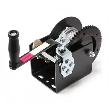 Лебідка ручна барабанна стаціонарна черв'ячна 1300кг сталевий трос 5ммх10м 1 гак Forsage WC06-930A-2