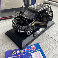 Машинка металлическая mitsubishi pajero 16см 1:32 черная / инерция, свет, откр двери, капот, багажник /