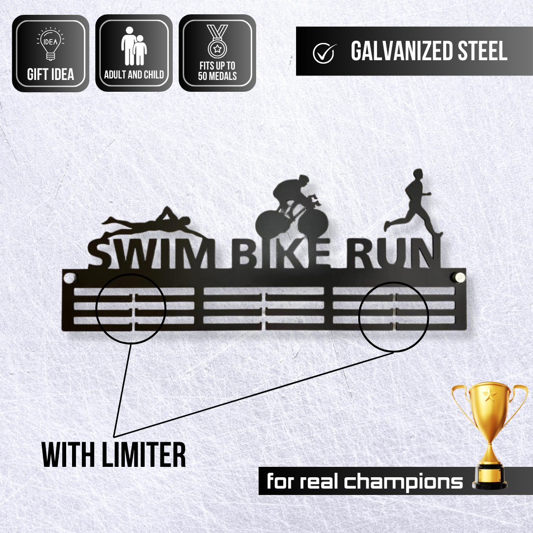 Медальниця металева "Swim Bike Run"