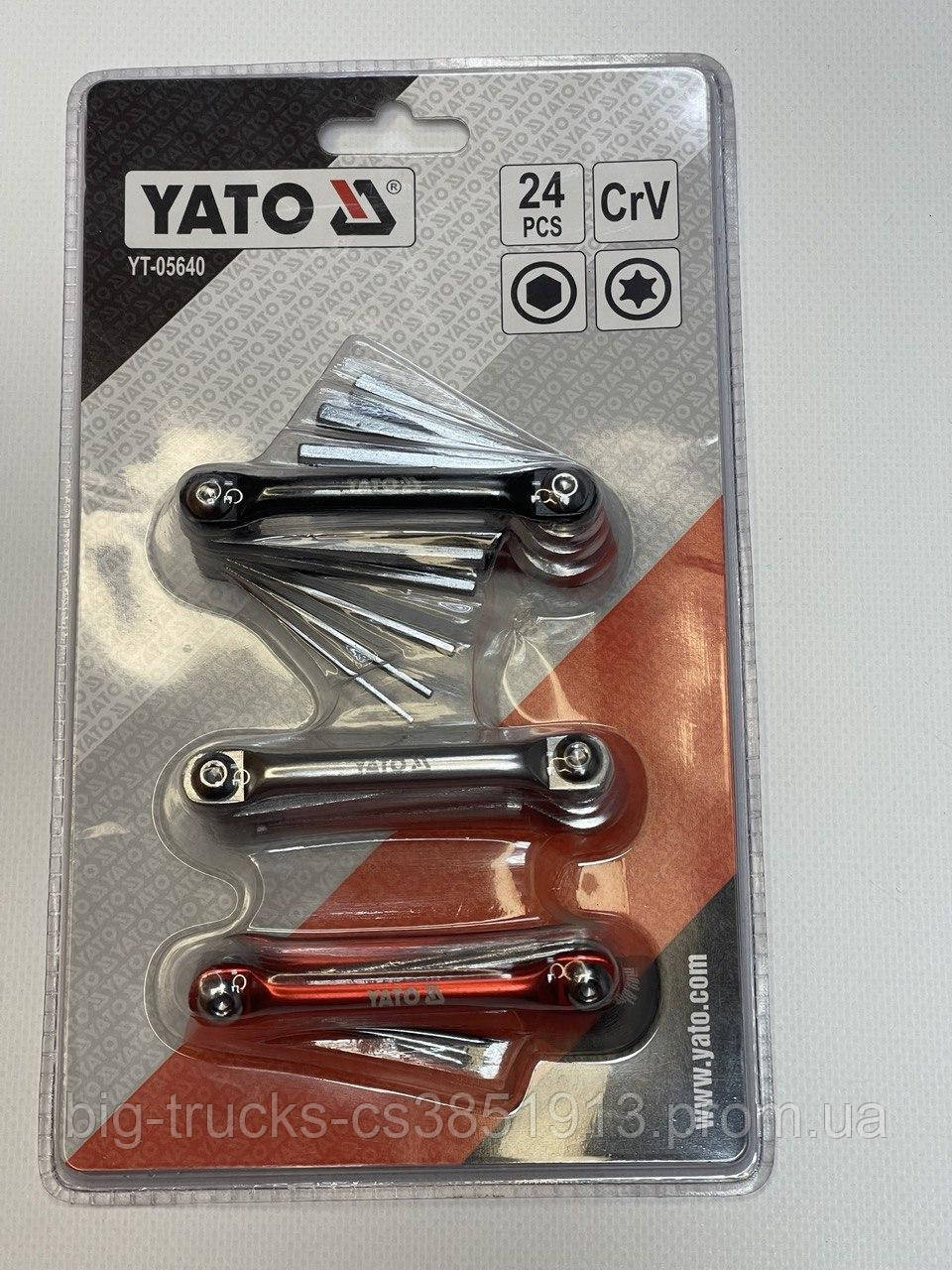 Набір ключів шестигранних YATO : HEX H1.5-H8, TORX T6-T25, 24 шт YT-05640