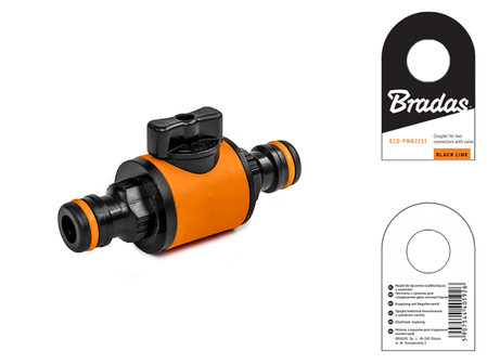 Ніпель із запірним краном, BLACK LINE, з ярликом, ECO-PWB2231, фото 2