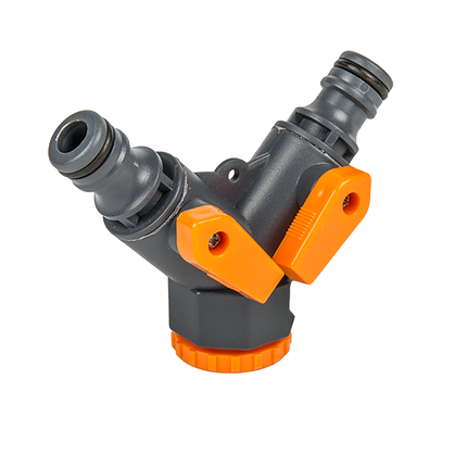 Трійник з внутрішньою різьбою 3/4" з запірними кранами, GOLD LINE, GL5002, фото 1