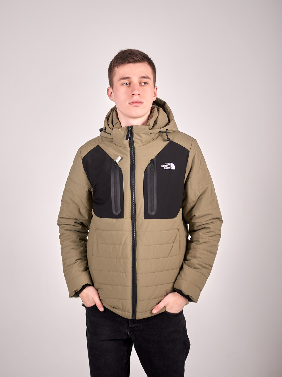 Мужская демисезонная куртка The North Face, цвет оливка - фото 1 - id-p2185083532