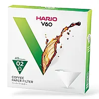 Фильтры Hario для пуровера V60 02, 40 шт, белые