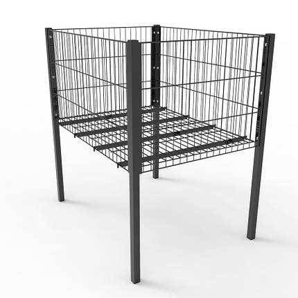 Акційний торговий кошик 60х80 см, крок-30 мм, графіт, фото 1