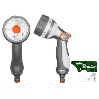 Пістолет для поливу 5 режимів металевий, SMOOTH CONTROL, WHITE LINE, WL-EN55M