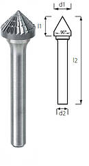 Борфреза конусна 90° PROFITOOL - 12х6,3х55x6 мм (K12066-6)