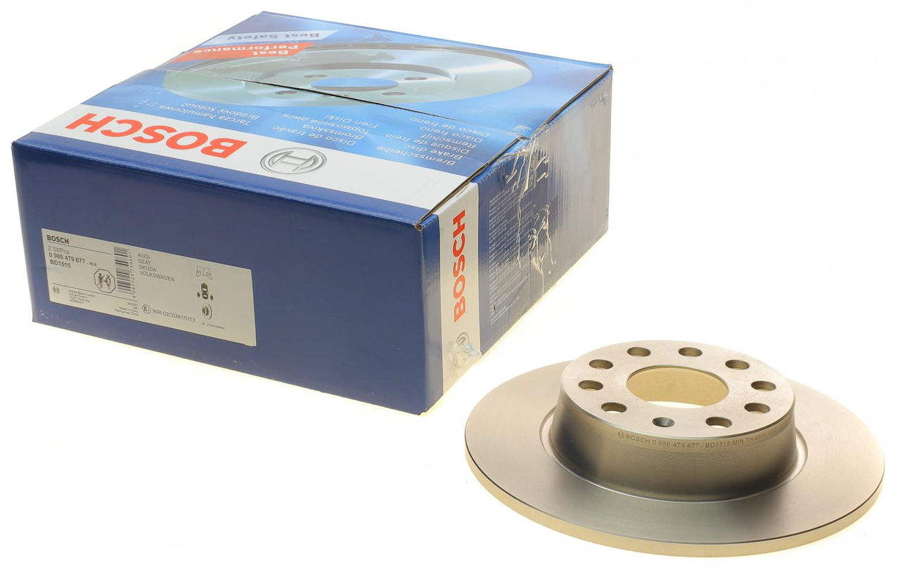 Задній гальмівний диск Октавия А5, Кадди 3, Гольф 7, Джетта 6, Суперб 2, Ауди Q2 (5QD615601A) Bosch 0 986 479 677, фото 1