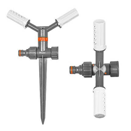 Зрошувач обертовий 2-х ріжковий пластиковий на кілку, WHITE LINE, блістер, WL-6106, фото 1