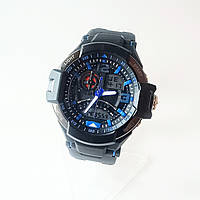 Годинник наручний Synoke Модель 67876 спортивні цифровий і аналоговий дисплей Чорний синій