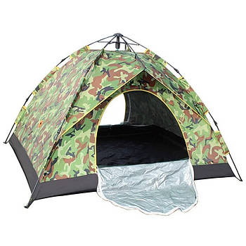 Намет автоматичний для 4 осіб 200х200х140см, YB-3007 Camping Tent, Камуфляж / Туристичний намет