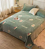 Плед-простирадло з мікрофібри євро 200*220 з авокадо