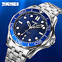 Годинник чоловічий класичний Skmei 9276 (Сріблястий з синім циферблатом), фото 3