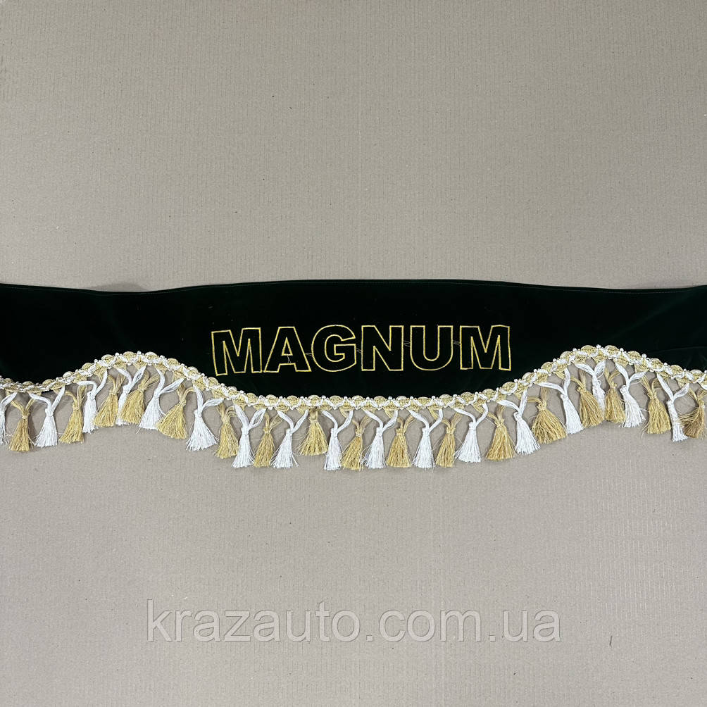 Комплект штор Magnum зелені (ламбрекен лобового, без бічних куточків), фото 1