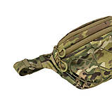 Чоловіча сумка бананка на пояс тактична, мультикам з кріпильною гумкою, матеріал Кордура, фото 4