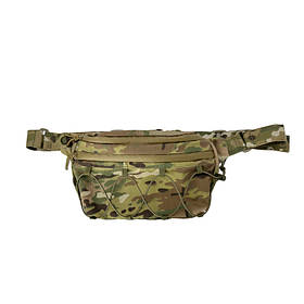 Чоловіча сумка бананка на пояс тактична, мультикам з кріпильною гумкою, матеріал Кордура