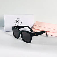 Жіночі прямокутні сонцезахисні окуляри чорні, квадратні окуляри від сонця для жінок чоргого кольору