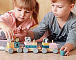 Дерев'яний поїзд зі Звірятами Viga Toys PolarB 44015 Конструктор поїзд, фото 8
