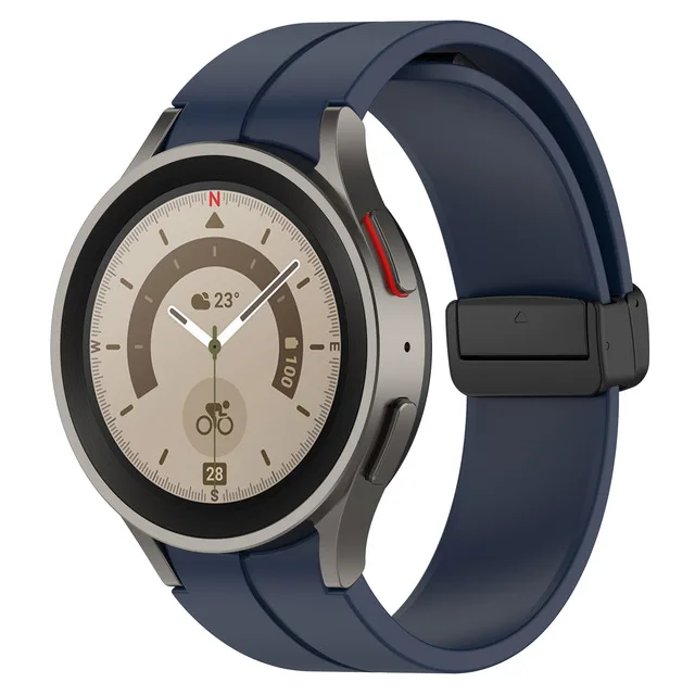 Ремінець CDK Silicone Sport Magnetic "L" для Samsung Watch6 Classic (R960/R965) 47 mm (015834) (dark blue/