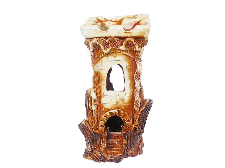 Декорация керамическая башня в аквариум  AQUAXER