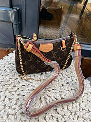 Жіноча сумка Луї Віттон коричнева Louis Vuitton Brown Easy Pouch On Strap