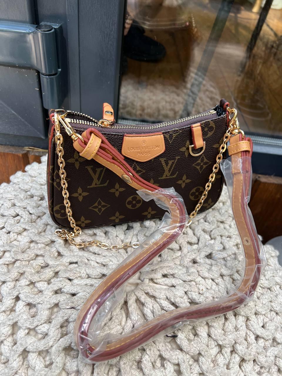 Жіноча сумка Луї Віттон коричнева Louis Vuitton Brown Easy Pouch On Strap
