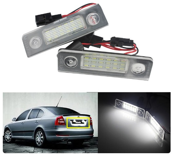 Підсвітка номера Skoda Roomster 2006-2010 Шкода Румстер (2шт Лед)