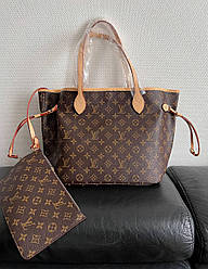 Жіноча сумка Луї Віттон коричнева Louis Vuitton Brown Neverfull